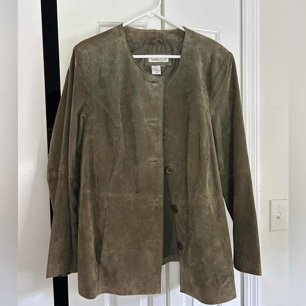 Coldwater Creek Women's Suede Blazer - Khaki